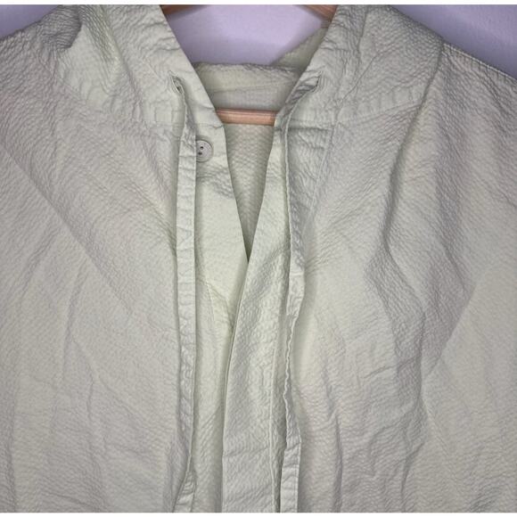 COS Men’s Lightweight Hooded Jacket Seersucker Green Large Scandi Minamalist - Picture 8 of 11